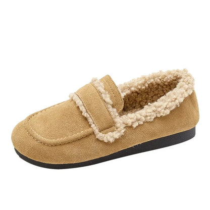 Gemütliche Winter-Leder-Flauschslipper