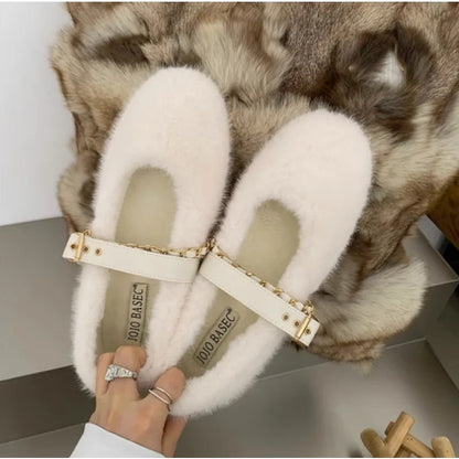 Schicke Mary Jane Fellflats
