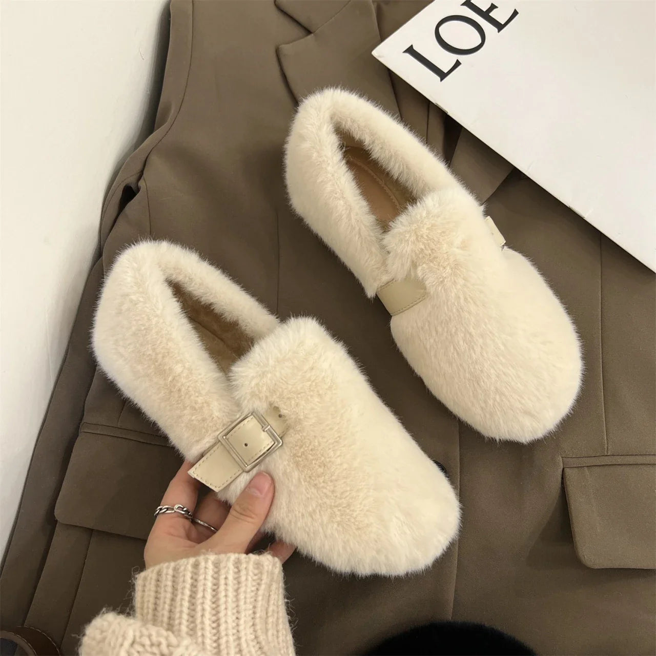 Gemütliche Winter-Fell-Slipper