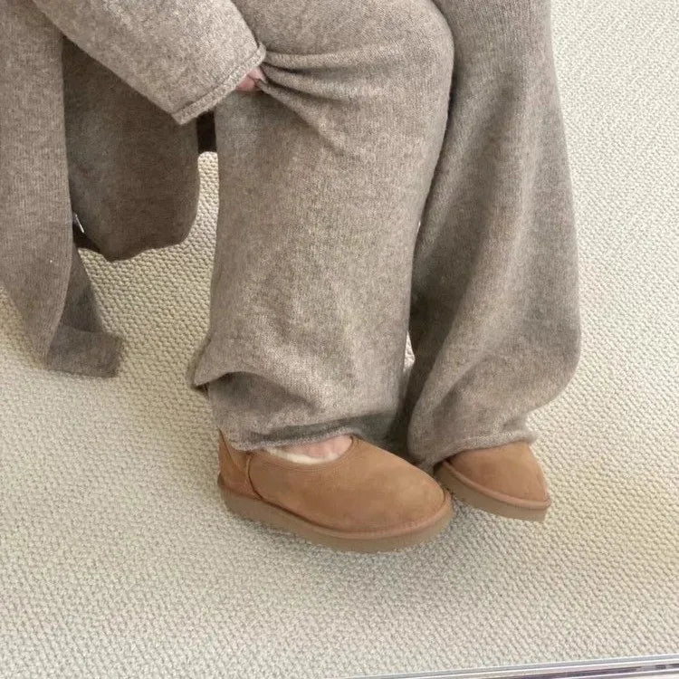 Gemütliche Schneefell-Lederloafer für Frauen