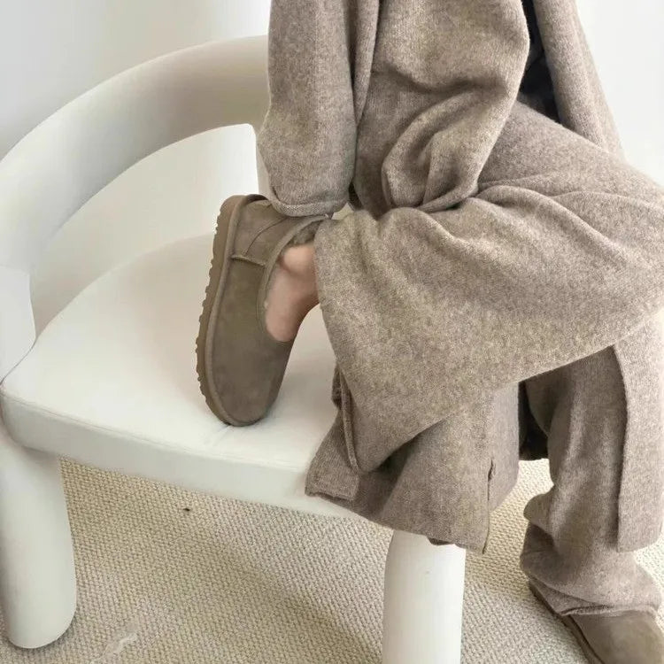 Gemütliche Schneefell-Lederloafer für Frauen