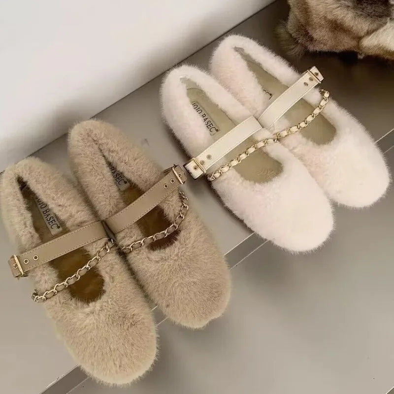 Schicke Mary Jane Fellflats