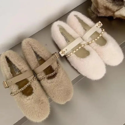 Schicke Mary Jane Fellflats