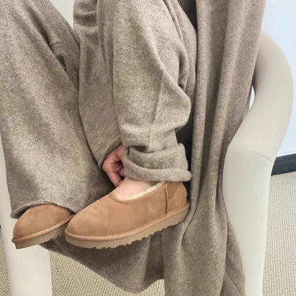 Gemütliche Schneefell-Lederloafer für Frauen
