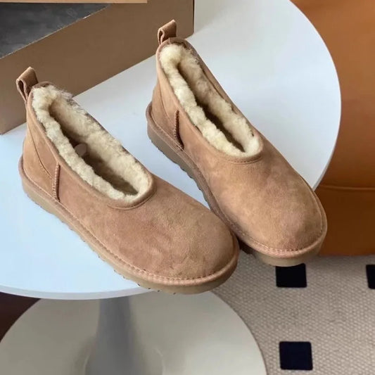 Gemütliche Schneefell-Lederloafer für Frauen