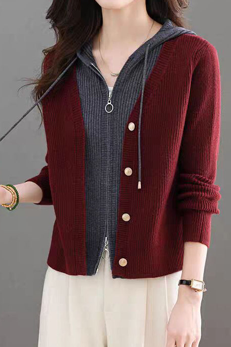 Falscher zweiteiliger geschnittener Cardigan