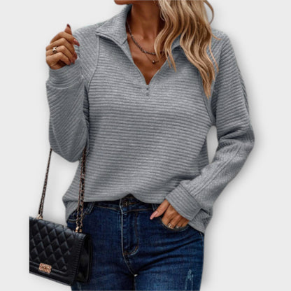 Lila | Stylischer V-Ausschnitt Pullover