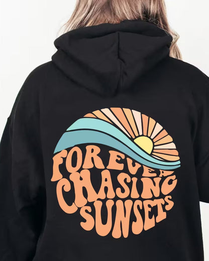 Kira | Stilvoller Hoodie „Forever chasing sunsets“