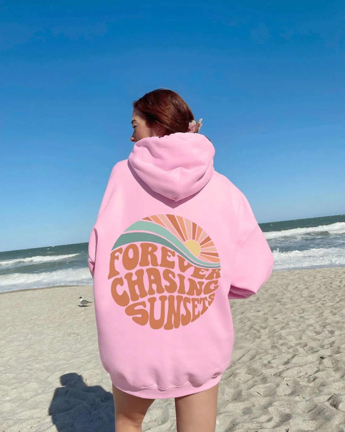 Kira | Stilvoller Hoodie „Forever chasing sunsets“
