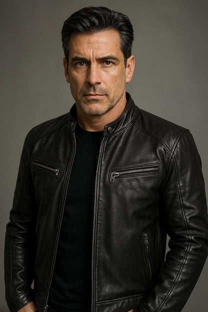 Zafeirios - Lässige Lederjacke