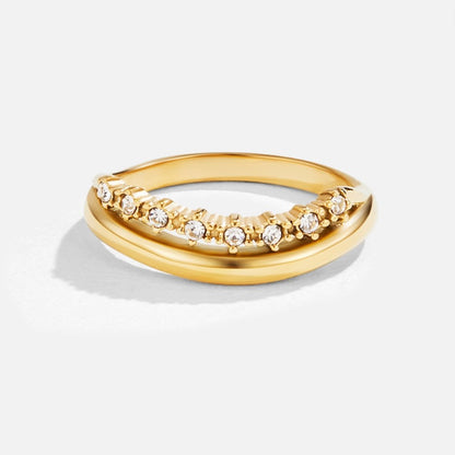 Bague superposée en cristal blanc Marissa
