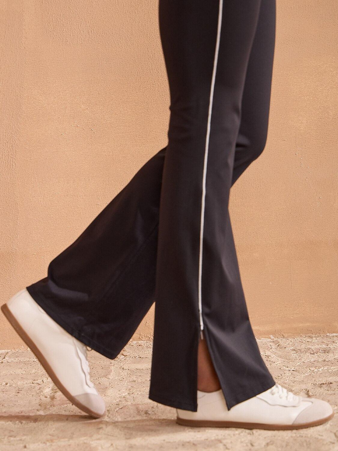 Mehr als Basic High Waist 35 Zoll Geschnittene Ausgestellte Hose