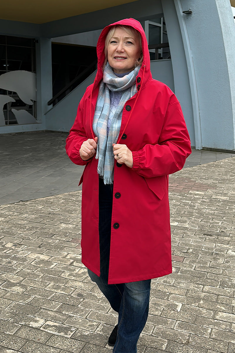 Wasserabweisende Übergröße Kapuzen-Windjacke Regenjacke