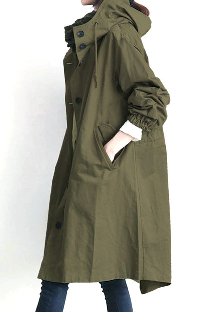 Wasserabweisende Übergröße Kapuzen-Windjacke Regenjacke