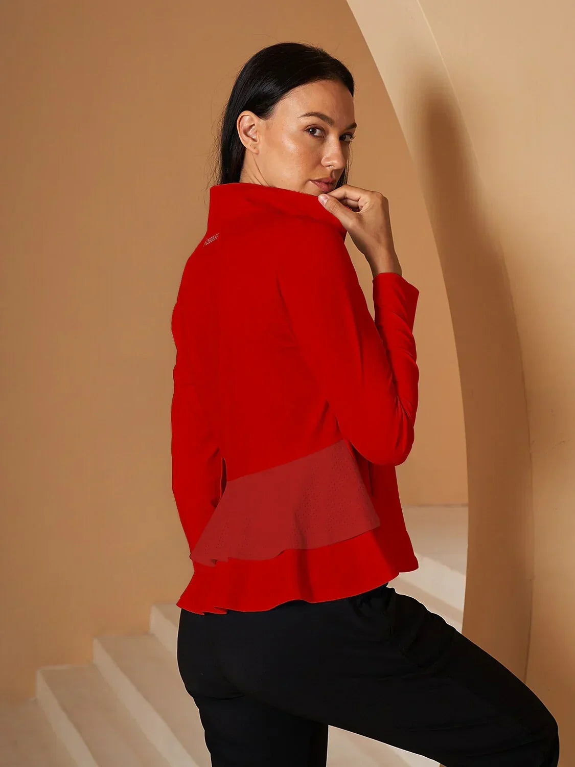 Damen Golfjacke mit Rüschenärmeln, Sonnenschutz