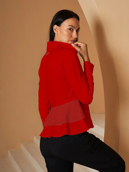 Damen Golfjacke mit Rüschenärmeln, Sonnenschutz