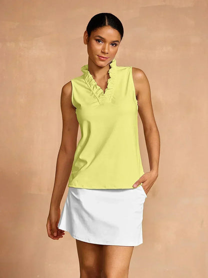 Mehr als nur ein Basic Rüschen V-Ausschnitt Tanktop UPF50+