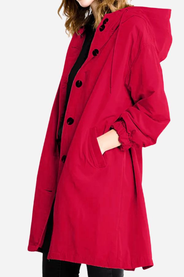 Wasserabweisende Übergröße Kapuzen-Windjacke Regenjacke