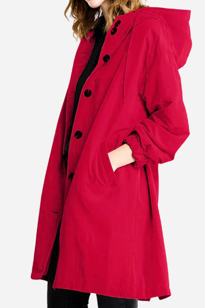 Wasserabweisende Übergröße Kapuzen-Windjacke Regenjacke