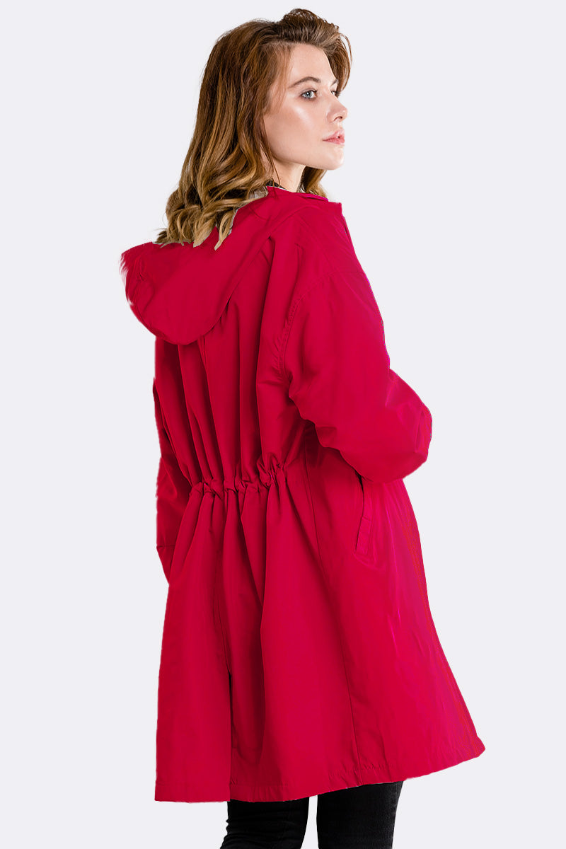 Wasserabweisende Übergröße Kapuzen-Windjacke Regenjacke