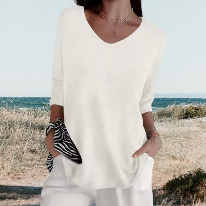 Nena | Stilvolles V-Ausschnitt Casual Top