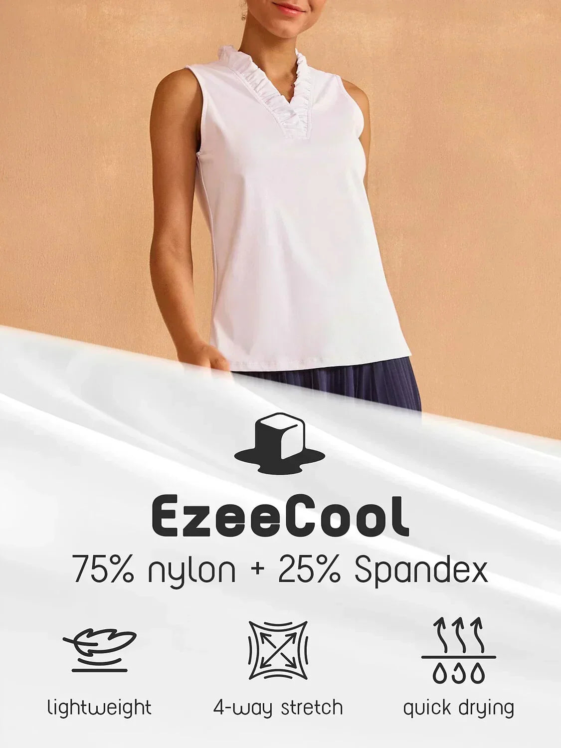 Mehr als nur ein Basic Rüschen V-Ausschnitt Tanktop UPF50+