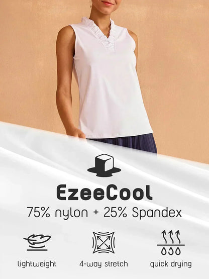 Mehr als nur ein Basic Rüschen V-Ausschnitt Tanktop UPF50+